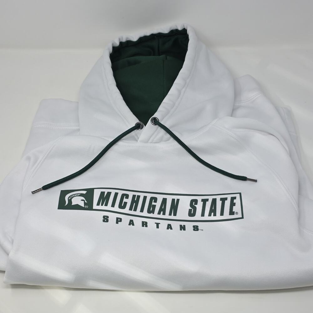 Colosseum Michigan State Spartans Men's Pullover Hoodie, Size S, White/Green